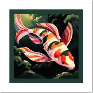 Candy Striped Koi Fish Posters and Art